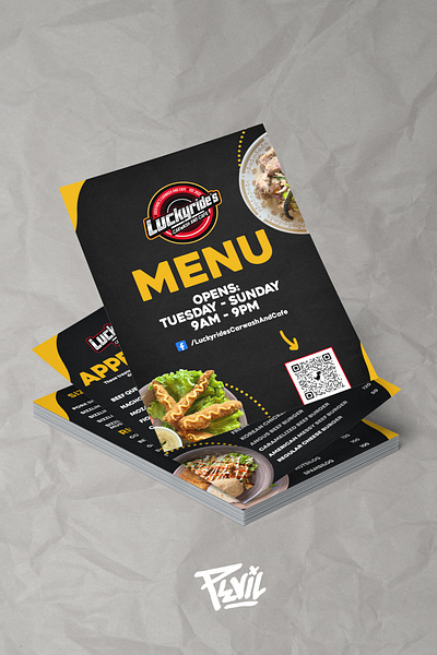 LUCKYRIDES MENU branding design graphic design poster