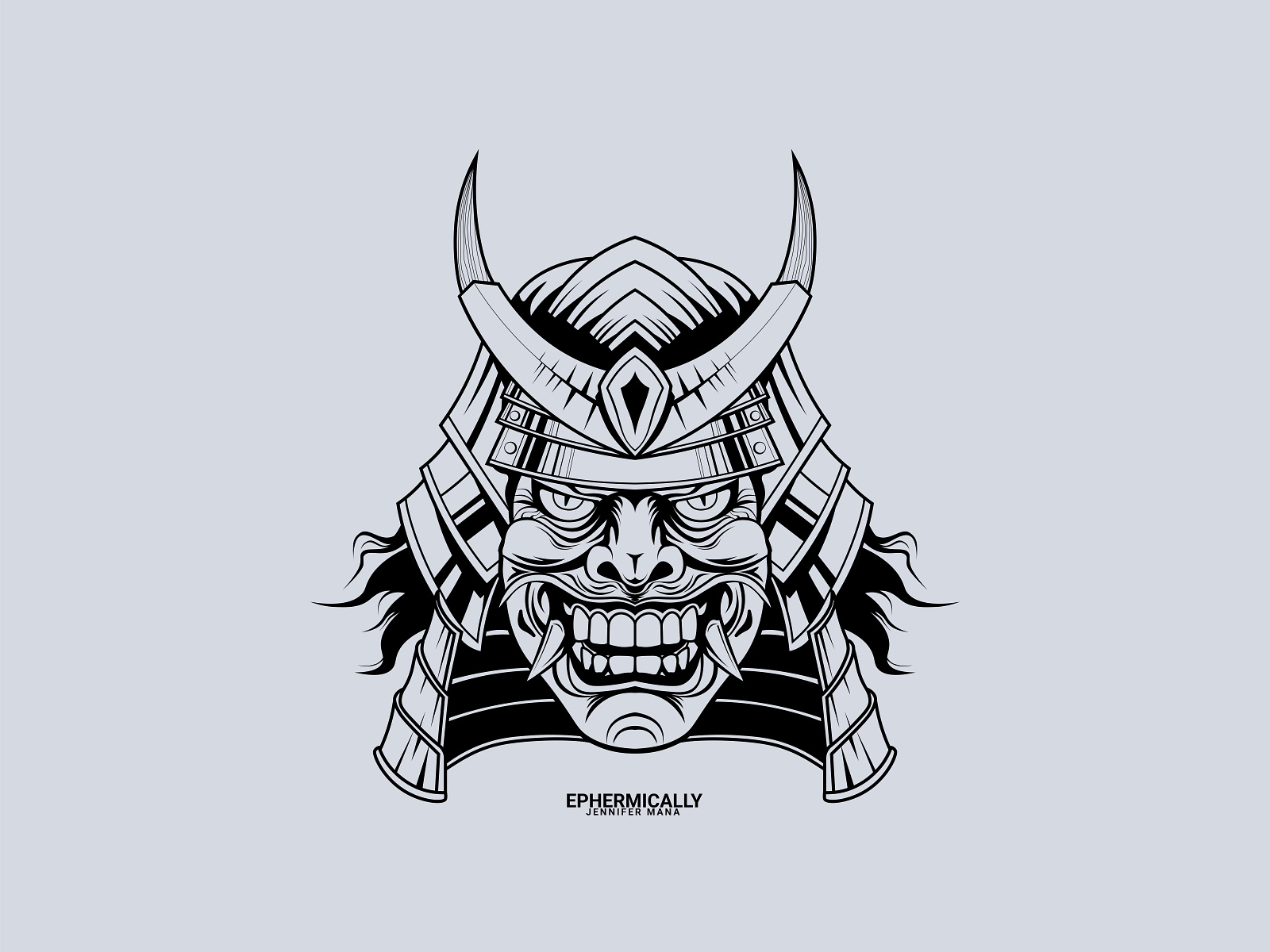 Samurai Mask Art by Jennifer Mana on Dribbble