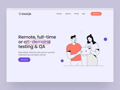 ThinkQA - Landing Page figma landing page product design qa ui uxui visual design