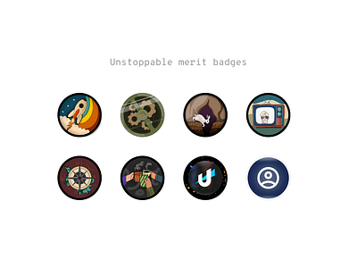 Unstoppable Merit Badges ai badges illustration merit badges