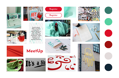 MeetUp`s Landing Page Moodboard branding graphic design landing page logo mood moodboard ui uiux
