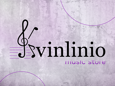 Kvinlinio - music store adobe illustrator branding graphic design illustrator logo logo challenge music music store note notes purple