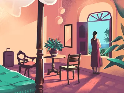 Goan vibe - Homestays airbnb beach bright colourful explore goa goan handbook home homestays illustration india print series story travel