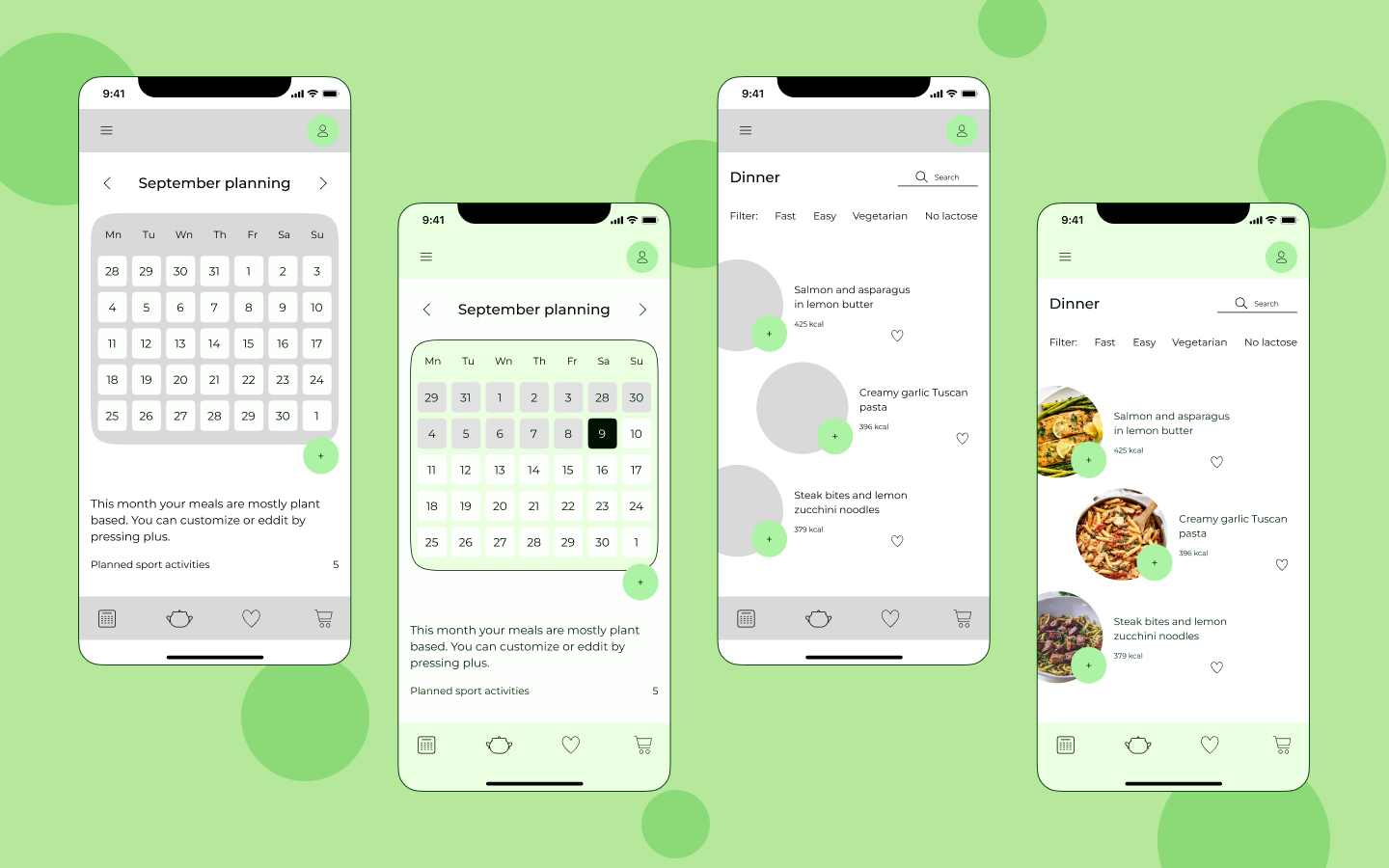 Example of App "Healthy and Happy" design