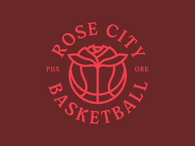 Rose City Basketball badge badge design basketball brand brand design branding crest design logo logo design logos logotype nba nike oregon pdx portland sports