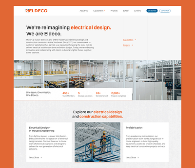 Electrical Construction Website branding clean construction modern orange ui webdesign website