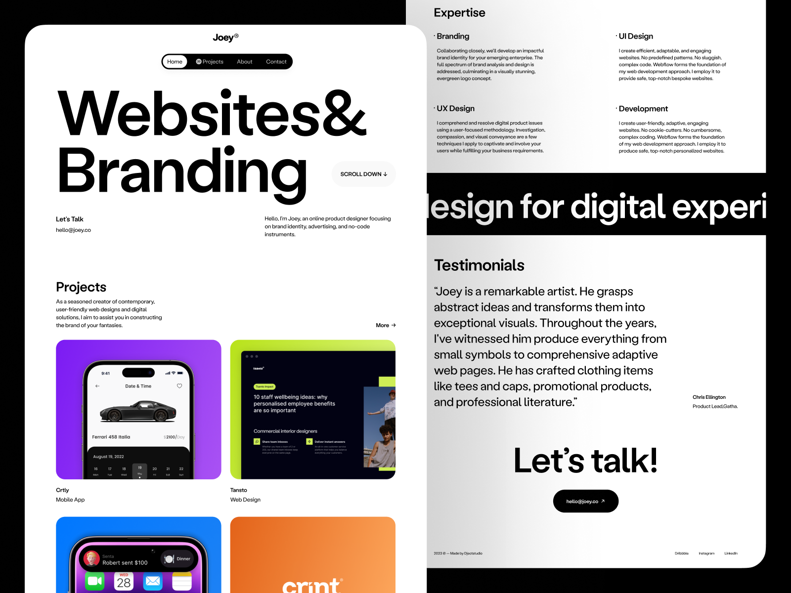 Personal Portfolio Website animation branding contact design graphic design illustration kit logo projects responsive services ui ui design uidesign uikit uikits uiux ux uxdesign website