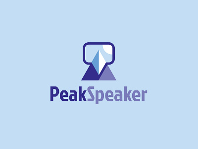 PeakSpeaker jerron ames logo mountain peak speech bubble