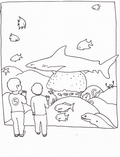 Aquarium Illustration aquarium illustration shark