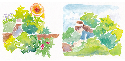 Gardening Watercolors garden gardening illustration watercolor