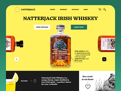 Concept page for Natterjack Irish Whiskey design ui ux webdesign website