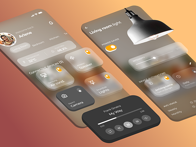 Smart Home 3d animation app branding futiristic glassmorphism graphic design home ios motion graphics smart smart home ui ux