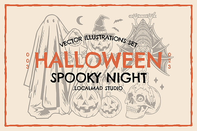 Halloween Vector Set artwork branding halloween illustration october scary spooky trickortreat vector