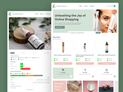 SparkleSpree - Premium Skincare Shopping Experience ecommerce landing page products shopping skincare ui user experience user interface ux