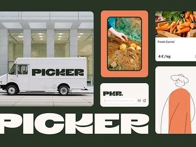 Picker Brand Board app branding design graphic design illustration logo typography ui ux vector