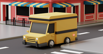 Truck Box - 3D render 3d animation