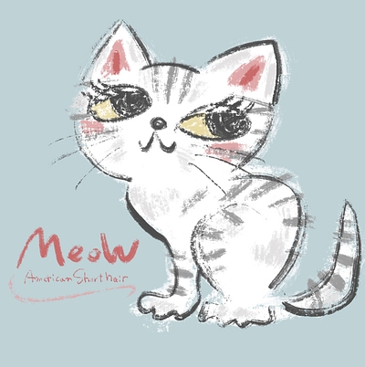 Enchanting American Shorthair animal cat character illustration kitten kitty pet
