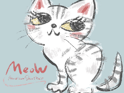 Enchanting American Shorthair animal cat character illustration kitten kitty pet