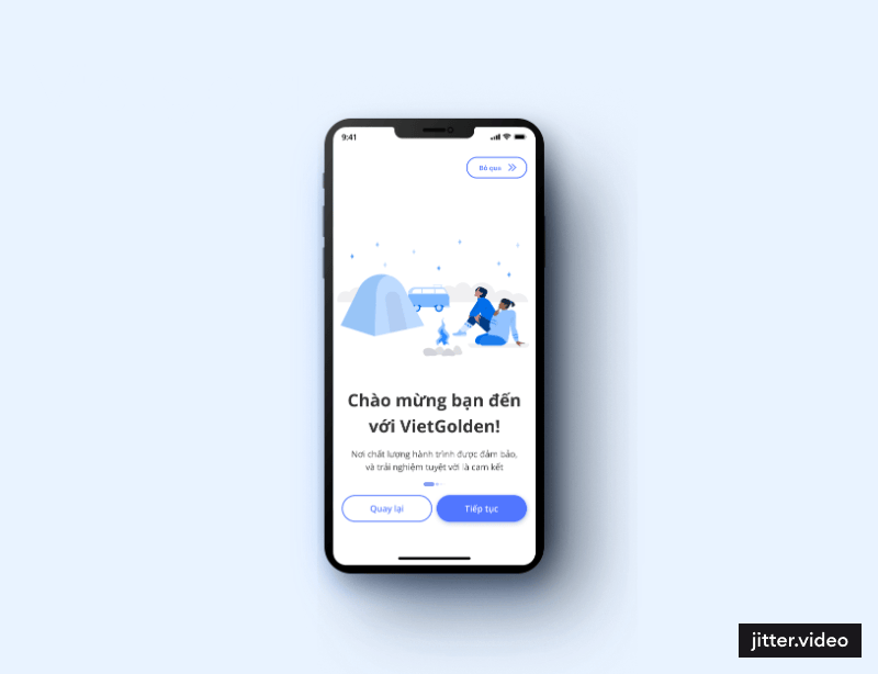 Travel app - Vietgolden - Figma Prototype animation figma prototype ui