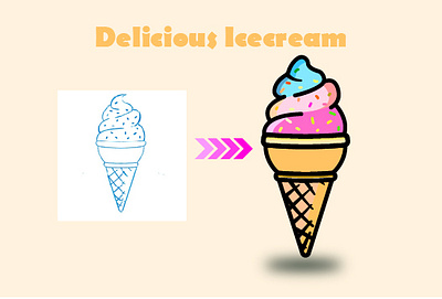 Delicious Icecream Illustration 2d illustration art graphic design illustration vector art vector tracing