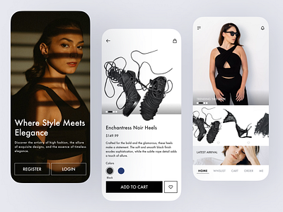 e-commerce Fashion - Mobile App app black clean design e commerce fashion girls mobile modern ui ux