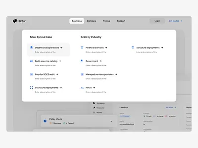 Website menu design saas ui ux web design