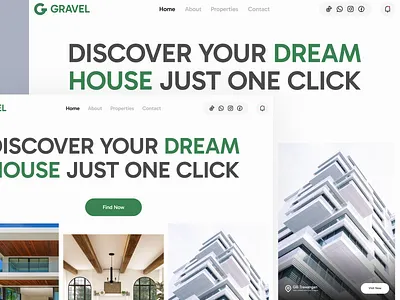 Gravel apartment concept design home hotel inspiration modern new style popular real estate residence simple trending ui ux web web design web house website
