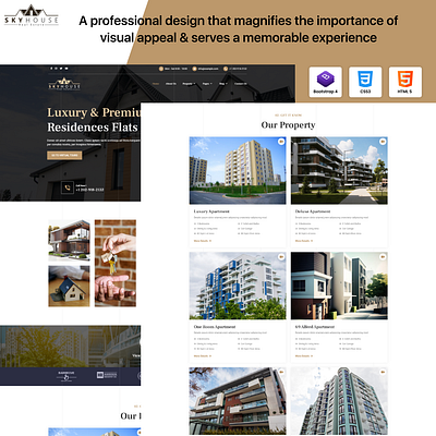 Real Estate HTML Website Template apartment booking website bootstrap css3 html html template investment property property property booking website property dealing website property search real estate real estate agency realestate single property skyhouse template website design website template