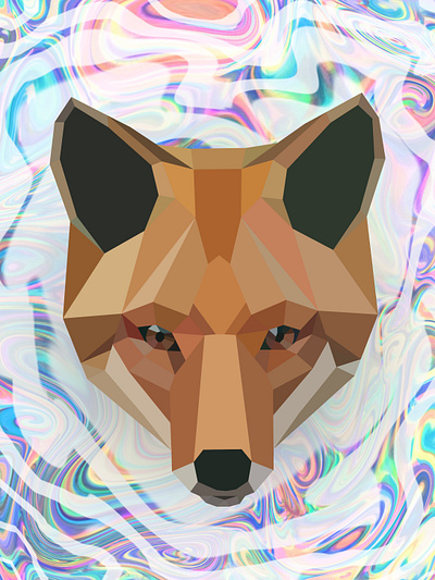 Portrait commission color design fox freelance graphic design illustration illustrator nature photoshop polygonal portrait vector