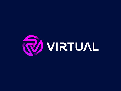 Virtual, Gaming logo design @rtist a b c d e f g h i j k l app artist brand game developer games recreational gaming logo geometric logo gradient icon logo logo designer m n o p q r s t u v w x y z modern logo monogram powerful logo spark symbol v