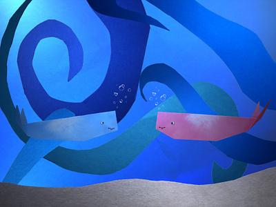 Undersea friends 🫧 blue branding color design freelance graphic design illustrator logo photography photoshop pink ui water