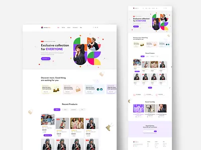 ecommerce Landing Page ecommerce ui vertical menu