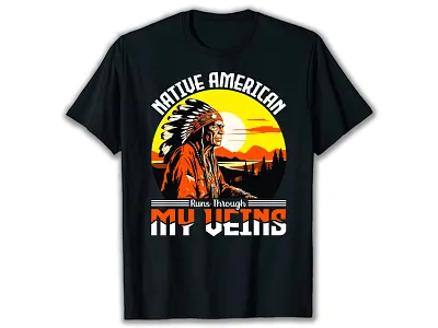 Native American T-Shirt Design amazon t shirt american american legend chrokee clothing design design illustration native native america native american t shirt design native american tshirt native elements printing retro t shirt design tee shirt tshirt tshirt design vector design vintage t shirt wild