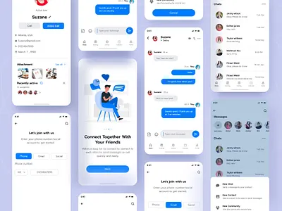 Chat Mobile App 💬 app app design call chat chat app chat app design chat mobile app conversation design graphic design illustration instant massaging messaging app messenger mobile mobile app mobile app design ui ux whatsapp