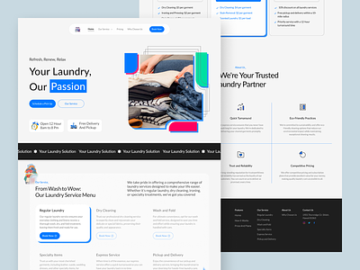 Laundry Service Landing Page branding figma homepage land landingpage ui uidesign uiux