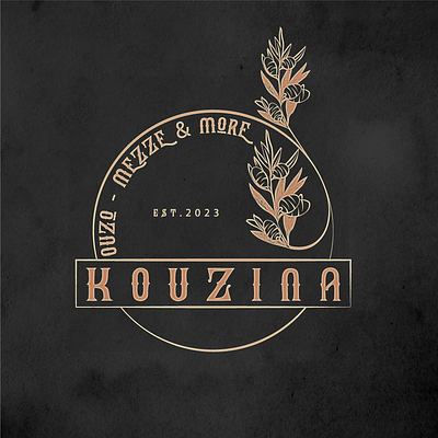 Logo Design For Kouzina Brand branding flowers graphic design log logo vector