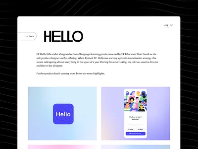 portfolio project page / website wip branding design figma framer navigation page personal portfolio project squares ui web website