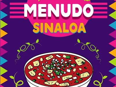 Food advertisement illustration menudo mexico