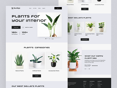 Plant Shop Landing Page e commerce design e commerce shop e commerce website flower garden gardening interior landing page plant care plant shop plants plants website web design webdesign wily