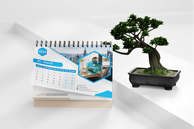 New year Desk Calendar 2023 template 12 months included creative calendar