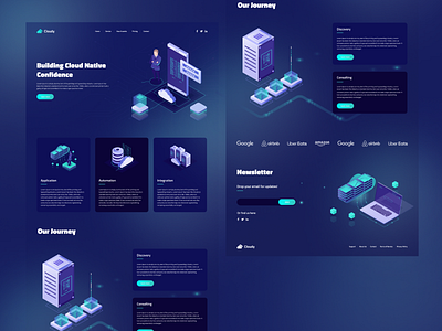 Cloud based web ui cloud design ui uiuxdesign userinterface web landing page website design