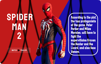 Layout design for the game "Spider-Man" design ui ux