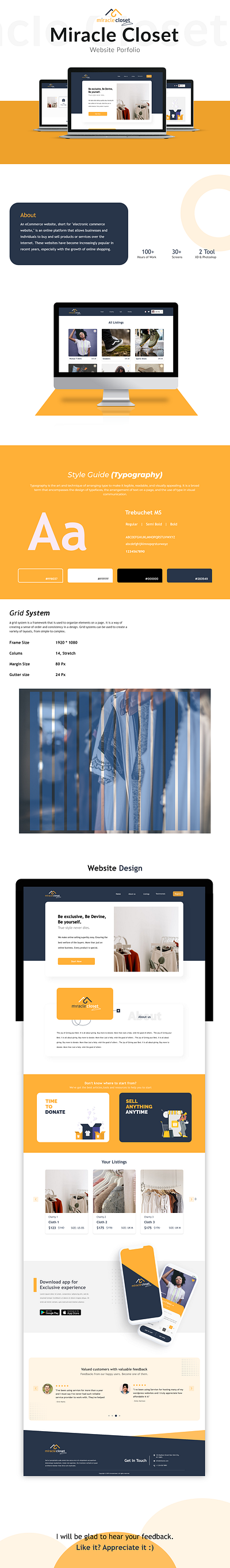 Miracle Closet Website branding clothing designer donation e commerce fashion graphic design landingpage logo sales ui uidesign ux uxdesign webapp webdesign website websitedesign