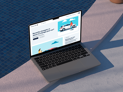 Car Insurance Home Page Design: Journey Jacket branding business concept home page illustration landing page mockup user interface ux website design веб дизайн сайт