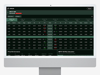 Options Trading App Mockup | XFIN Concept 1 appdesign design fin finance fintech money options trade trading ui ux