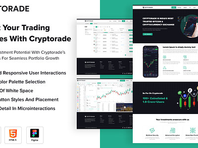 Cryptorade HTML Website Template crypto cryptorade cryptotrading css css3 currency exchange figma html html template html5 live trading tailwind tailwind template template trading platform web template website website design