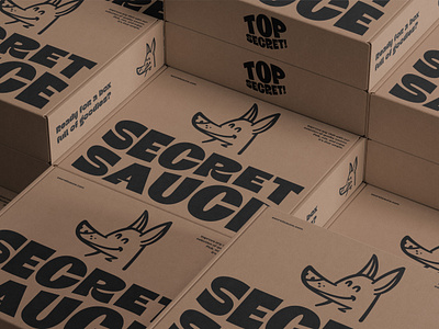Secret Sauce boxes box branding design font friendly fun funky mascot visual