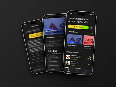 Workout with AI Assistant Mobile App ai app design branding clean design coach figma flutter graphic design mobile app mobile ui sports sports app ui ui design workout