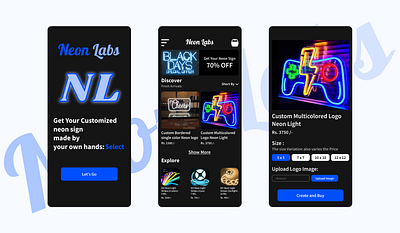 Dark UI Dribbble Shots - NeonLabs animation app branding darkui design logo screenings shots ui ux