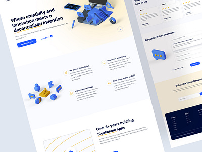 Blockchain Agency Landing Page Design agency blockchain branding crypto project daotech design graphic design illustration landing page website